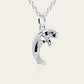 Dugong necklace, Made from highly polished, tarnish resistant silver, hung on a solid silver chain. © Adrian Ashley