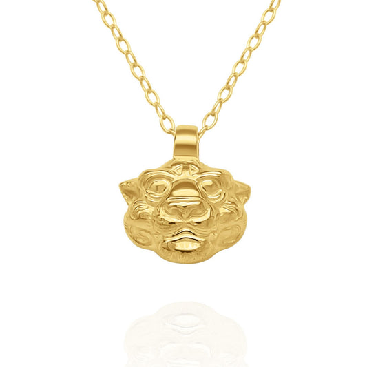 Gold vermeil Tiger charm pendant and chain. © Adrian Ashley