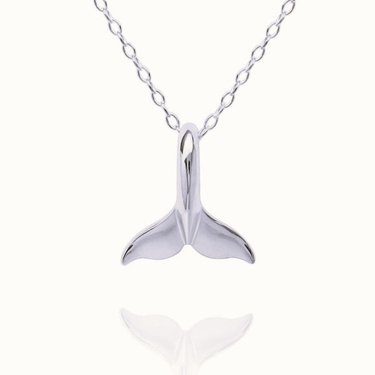 Platinum Classic Whale Tail charm with a solid platinum chain. Made to order. © Adrian Ashley