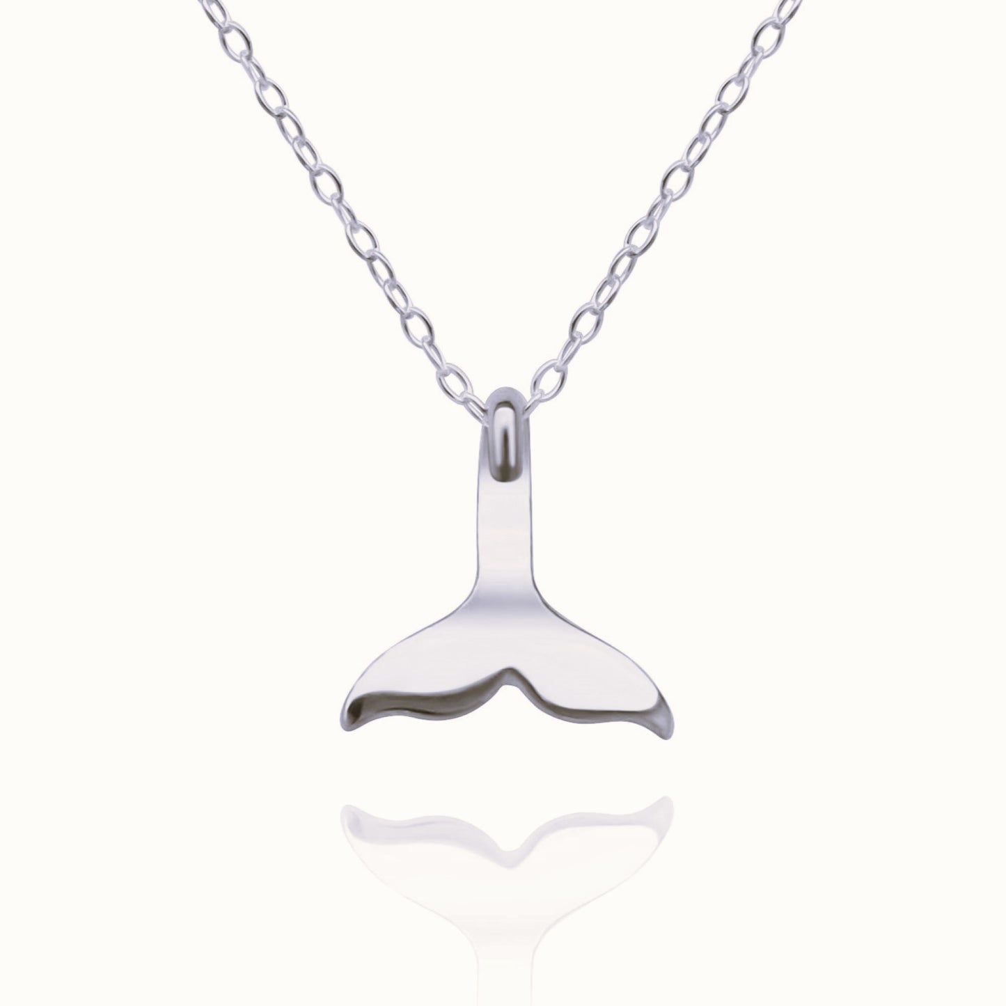 Platinum Classic Whale Tail charm with a solid platinum chain. Made to order. © Adrian Ashley