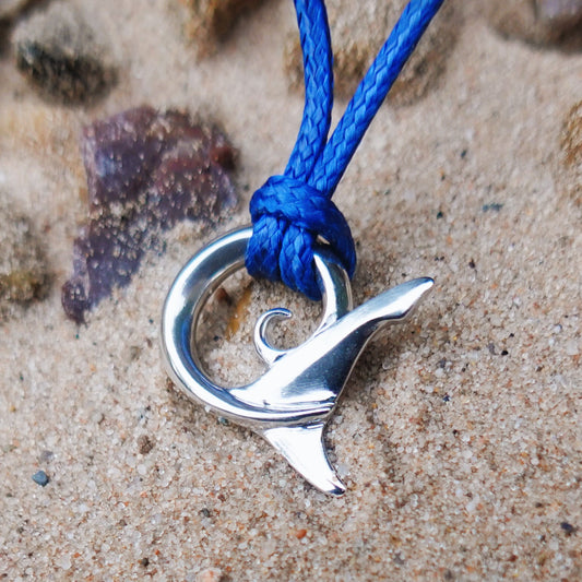 Shark's tail necklace. Solid white gold shark tail design. This piece will be handmade for you. © Adrian Ashley