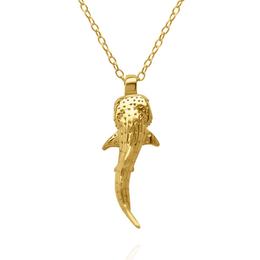 Gold vermeil Whale Shark charm pendant and chain. © Adrian Ashley