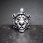 Regal Lion necklace. Mid-size lion's head pendant in sterling silver with natural gemstone eyes and solid silver chain. Made to order © Adrian Ashley