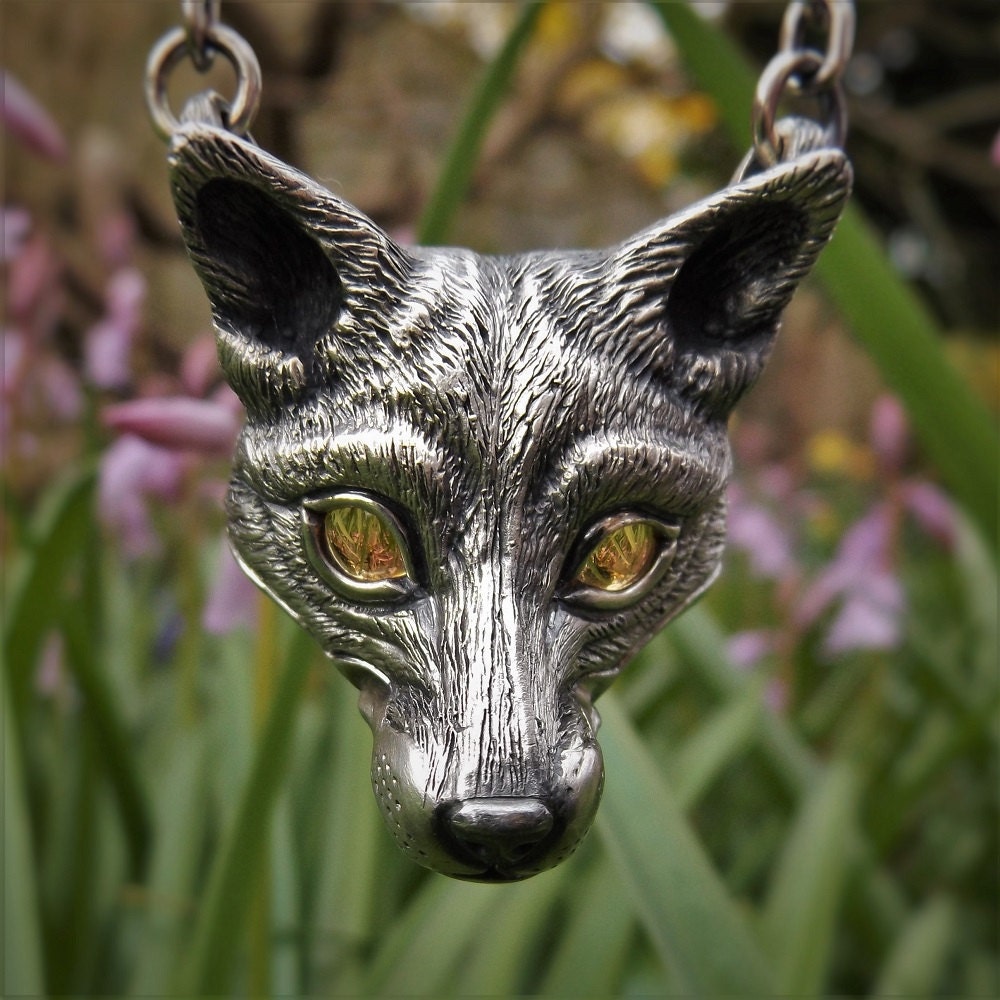 Sterling silver sale fox necklace