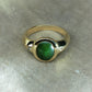 Jade, diamond and gold, Gentleman's signet or Lady's dress ring. Handmade in England by Adrian Ashley with London Hallmarks. UK size N ½ or US 7.